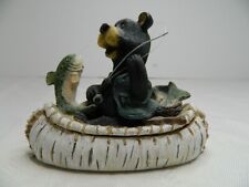 Fishing Black Bear in a Canoe Trinket Box 4.5"HX5.5"LX2"W Cabin Decor for sale  Shipping to South Africa