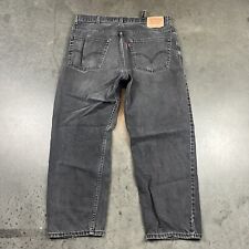 Jeans jeans masculino Levis 550 36x27 preto desbotado pequenas falhas ajuste relaxado, usado comprar usado  Enviando para Brazil