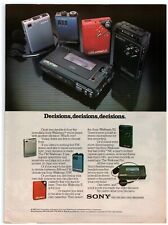 Sony Walkman II 1982 anuncio impreso, FM AM 70W R2 auriculares profesionales equipo de audio música segunda mano  Embacar hacia Argentina