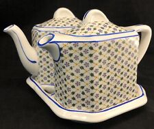 VTG Hall Twin Teapots Set with Matching Tray 4185 Unusual Floral Pattern RARE for sale  Shipping to South Africa