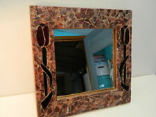 Espelho suspenso azulejo de vidro mosaico 12" com tulipas vermelhas comprar usado  Enviando para Brazil