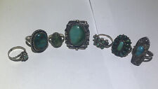 Lot of 6 Vintage Sterling Silver Southwest/Zuni Rings w/ Turquoise, used for sale  Apopka
