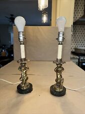 lamps marble white 2 brass for sale  Howell