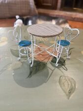 Juego de mesa y silla de salón de helados en miniatura para casa de muñecas de colección. segunda mano  Embacar hacia Argentina