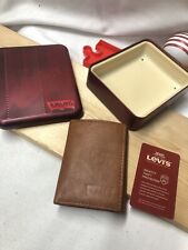 Billetera estilo tarjeta estilo billetera de cuero marrón Levi's para hombre segunda mano  Embacar hacia Mexico