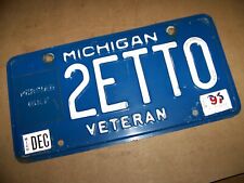  Michigan Persian Gulf Veteran License Plate 2etto, brukt til salgs  Frakt til Norway