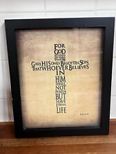 Used, John 3:16 For God so Loved the World Bible Verse Form of Cross Framed Art Print for sale  Shipping to South Africa