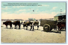 Cartão postal 1912 equipe mexicana de bois e método de transporte Carreta no México comprar usado  Enviando para Brazil