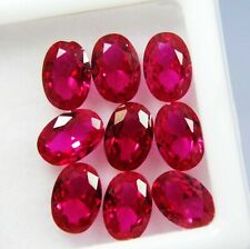 9 pcs Natural Red Ruby Loose Gemstone CERTIFIED Oval Shape 7x5 mm Lot for sale  Shipping to South Africa