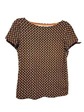 Flamingo Jones NY Woman's Sz M Orange Black Tagless Short Sleeve Shirt for sale  Shipping to South Africa