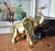 Vintage Large Brass African Elephant Statue Figure 16” Ornament Trunk Up 4 Luck for sale  Shipping to South Africa