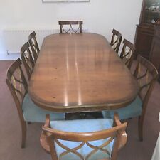 yew dining table and chairs for sale  GUILDFORD