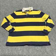 Usado, Camisa de rugby Polo Ralph Lauren para hombre extra grande azul amarillo a rayas algodón DEFECTOS segunda mano  Embacar hacia Argentina