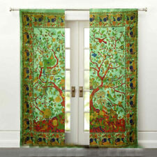 2 PC Room Decor Art Window / Door Indian Curtains Mandala Wall Drapes Panel, used for sale  Shipping to South Africa