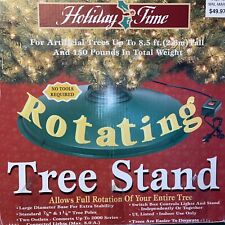 Holiday Time 24" Green Rotating Plastic Tree Stand With Plugs for Lights, used for sale  Vermontville