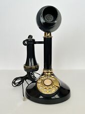 Antique Style Candlestick Upright Phone Rotary Dial Telephone Black 1970's for sale  Shipping to South Africa