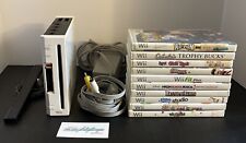 Nintendo Wii White Console Lot w/ 10 Games, Cables - Tested & Working GameCube, used for sale  Shipping to South Africa