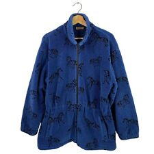 Chaqueta para mujer azul M con botones de lana frente occidental pila profunda caballo tsunami segunda mano  Embacar hacia Argentina