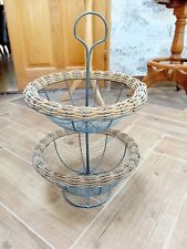 Used, Vintage Wicker And Metal Fruit Display Stand Basket for sale  Shipping to South Africa