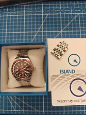 Islander Port Jefferson relógio GMT de metal com mostrador marrom #ISL-249 CONJUNTO COMPLETO, usado comprar usado  Enviando para Brazil