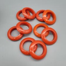 Juego de 10 anillos de servilleta de plástico naranja MCM de colección cena retro fiesta, usado segunda mano  Embacar hacia Argentina