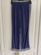 LADIES SUMMER ELASTICATED DRAWSTRING WAIST COTTON WIDE LEG TROUSERS - SIZE 10 for sale  SHEFFIELD