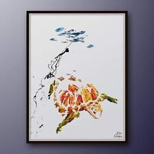 Pintura de animales 40" tortuga marina, artículo original hecho a mano, ricas capas gruesas segunda mano  Embacar hacia Mexico
