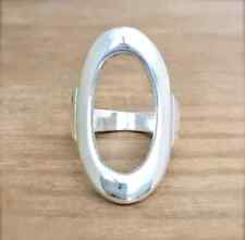 Anel de prata esterlina 925 oval aberto grande e anel de declaração feito à mão todos os tamanhos, usado comprar usado  Enviando para Brazil