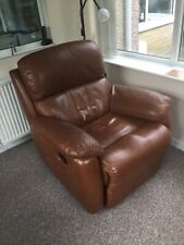 Armchair. brown leather for sale  BRADFORD