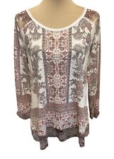 Used, Voice of California-VOCAL Blouse Sz Med Romantic Design Lace & Embellishing for sale  Shipping to South Africa