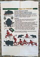 South African Rhodesian Zimbabwe Botswana Funny Tea Towel Rhino On The Spit RARE for sale  Shipping to South Africa