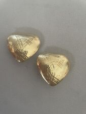Saint Laurent Vintage clip on gold plated logo Earrings in heart shape na sprzedaż  PL