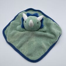 Cloud Island Dinosaur Plush Lovey Washcloth Terry Cloth Baby Bath Toy Teal Blue for sale  Shipping to South Africa