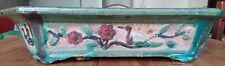 Vaso Bonsai Giapponese anticoTerracotta smaltato rettangolare decorazioni florea usato  San Lazzaro Di Savena