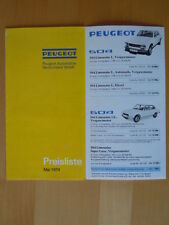 Peugeot preisliste 1974 gebraucht kaufen  Wiesloch