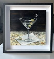 Pintura al óleo original bodegones sucios martini realismo cocina/bar arte segunda mano  Embacar hacia Mexico
