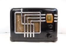 VINTAGE FADA ART DECO OLD ANTIQUE CHROME TRIM BLACK BAKELITE RADIO & REAR COVER for sale  Shipping to South Africa