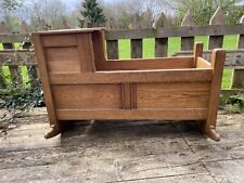 Vintage Wooden Rocking Bed Baby/Crib Cot Hand Made Antique, used for sale  Shipping to South Africa