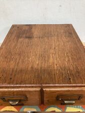 Antique 2 Drawer Oak Library Card Catalog, Solid Construction Great Condition for sale  Shipping to South Africa