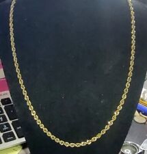 Colar de corrente de corda de ouro amarelo 14k 20" de comprimento 3 mm de largura oco ((46)) comprar usado  Enviando para Brazil