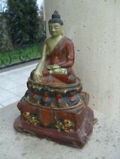 ancienne statue bouddha terre cuite peinteTibet XIXe, occasion d'occasion  Villeneuve-sur-Lot