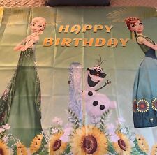 Banner de aniversário Frozen Disney Anna Olaf Elsa Frozen Fever Primavera Girassol Festa, usado comprar usado  Enviando para Brazil