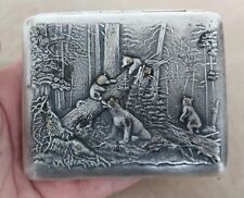 Soviet Cigarette Case With * Morning in Pine Forest * Shishkin. Silver Plated.  for sale  Shipping to South Africa
