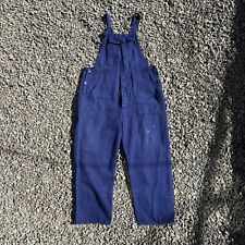 Men's Vintage 80s French Workwear Sanfor Navy Faded Distressed Overalls Size M for sale  Shipping to South Africa