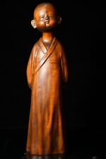 35 cm China Boj Pequeño monje Estatua de madera natural Estatua de Buda segunda mano  Embacar hacia Argentina