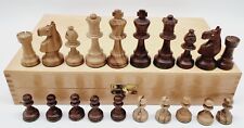 Vintage French Staunton King 3,35" Glass Eye Knight Wood Weighted Chess Set +Box comprar usado  Enviando para Brazil