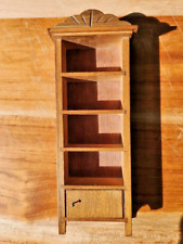 Dollhouse Miniature Oak Wood Book Case - 4 Shelves and Bottom Cabinet Door for sale  Shipping to South Africa