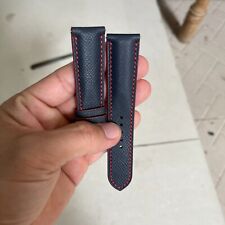 22mm BLUE NAVY GENUINE EPSOM LEATHER SKIN WATCH WRIST STRAP BAND BUCKLE MEN  for sale  Shipping to South Africa