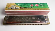 HARMONICA. HERO 1202 SHANGHI CHINA. IN ORIGINAL BOX. VINTAGE. for sale  Shipping to South Africa