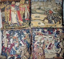 Conjunto de 4 capas de travesseiro de tapeçaria francesa cavaleiro medieval 17 x 17 comprar usado  Enviando para Brazil